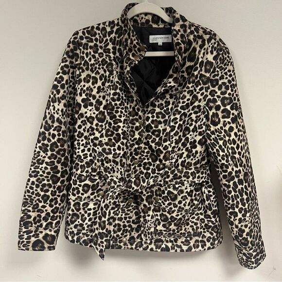 Jones New York quilted lightweight animal print jacket L - Picture 1 of 7